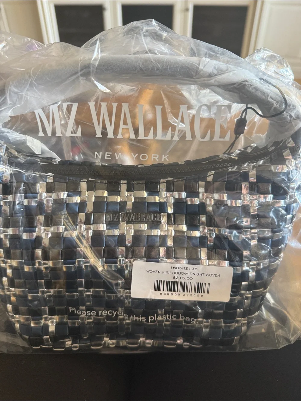 MZ Wallace Black and Silver Woven Tote